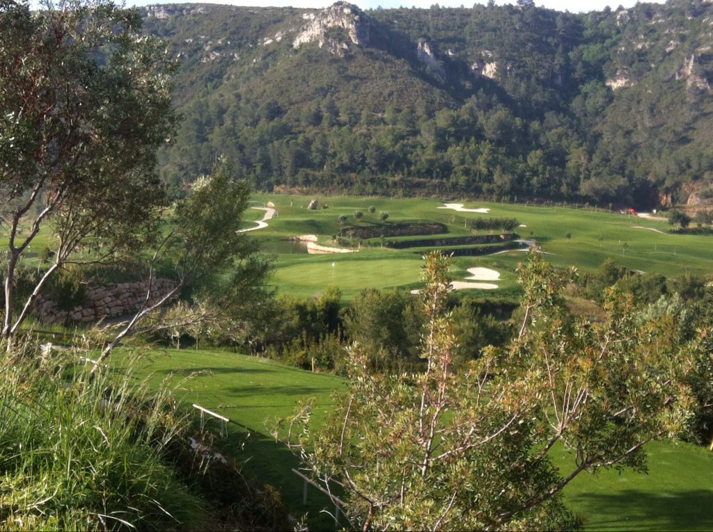 Vista de un campo de golf con semillas Dalmau.